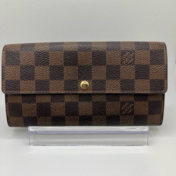 GUC Louis Vuitton Damier Ebene Sarah Wallet - Picture 1 of 9
